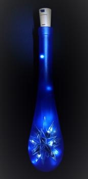 Dekoflasche, blau mit Motiv Stern